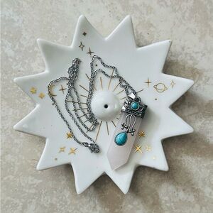 Natural rose quartz necklace